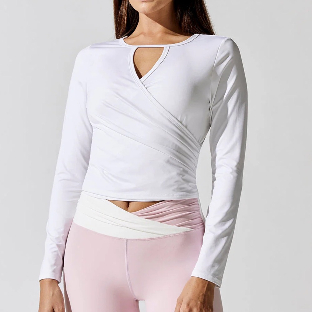 EleVen by Venus Williams fallen petals wrap long sleeve top BNWT.